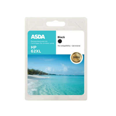 ASDA HP62XL black ink cartridge - British product