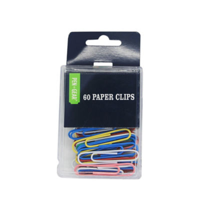 Pen & Gear Paper Clips Assorted Colours Office Clips 60 Pack