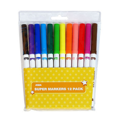 ASDA Super Markers 12 pack marker pens - British product
