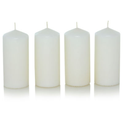 George Home unscented white medium pillar candles - British product
