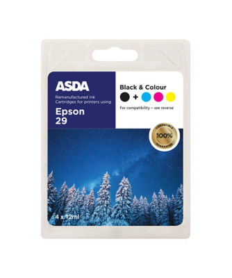 ASDA Epson T2986 Black and Colour Ink Cartridge - British product