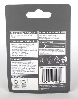 ASDA Super Alkaline AA Batteries - British product