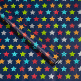 George Home navy star print gift wrap 3m, UK version