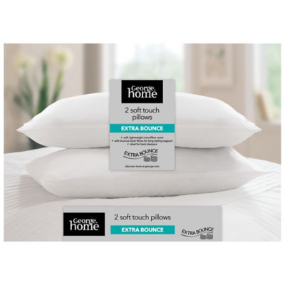 George Home Soft Touch Extra Bounce Pillow Pair, UK version