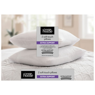 George Home Soft Touch Extra Support Pillow Pair, UK version