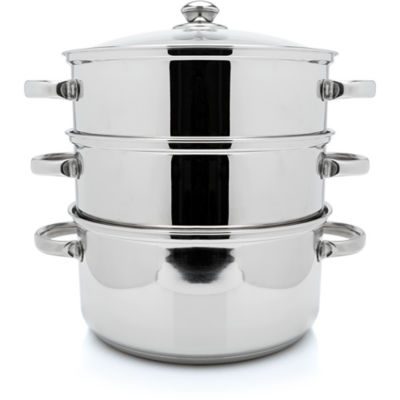 George Home Stainless Steel 3 Tier Food Steamer 24cm
