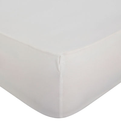 George Home white brushed cotton fitted sheet for double bed, UK version