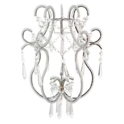 George Home acrylic crystal beaded cylinder lamp with silver finish, UK version