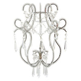 George Home acrylic crystal beaded cylinder lamp with silver finish, UK version