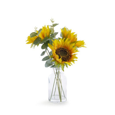 George Home faux sunflower arrangement 30cm, imported from the UK