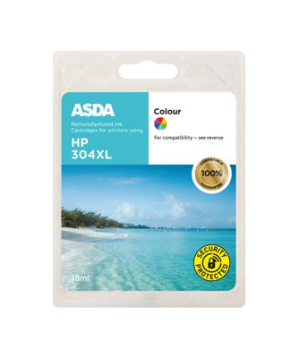 ASDA 304XL colour ink cartridge compatible with Canon printers - British product