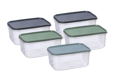 George food storage containers 5 x 1L set with coloured lids, UK version