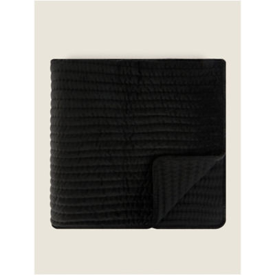 George Home Black Embroidered Velvet Throw 150 x 200 cm, UK version