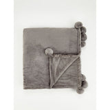 George Home charcoal pom pom throw 150cm x 120cm, UK version