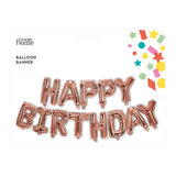 George Home rose gold happy birthday balloon banner, UK version
