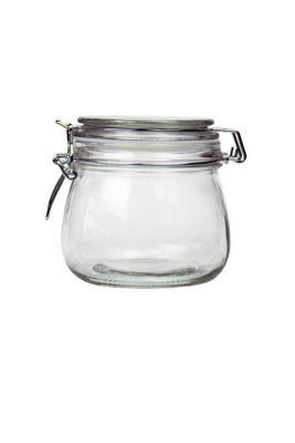 George Home Clear Glass Clip Lid Canister Storage Container 600ml