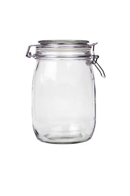 George Home clear glass clip lid canister 1700ml - British product