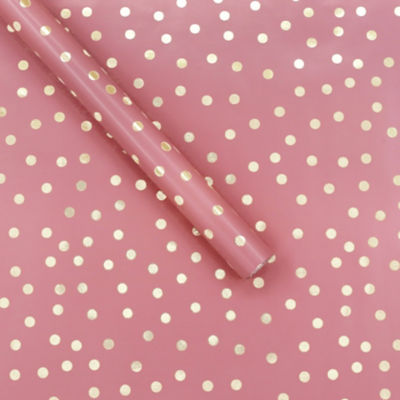 George Home pink and gold spot foil roll wrap 3m, UK version