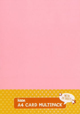 ASDA Card Assorted Coloured 20 Sheets