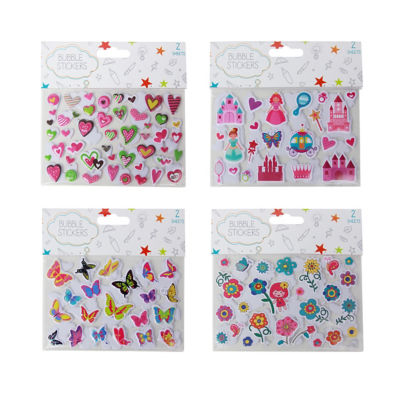 ASDA bubble stickers assorted heart bath designs - British product