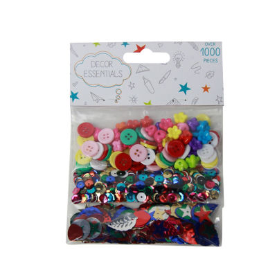 ASDA Craft Pack Buttons and Sequins Party Bag Over 1000 Pieces