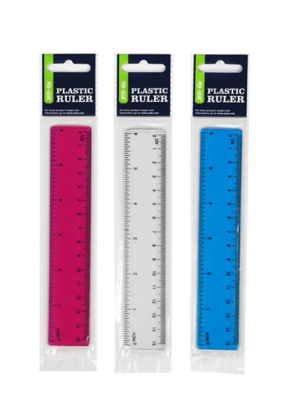 ASDA Ruler 15cm Plastic in Assortment of 3 Colours