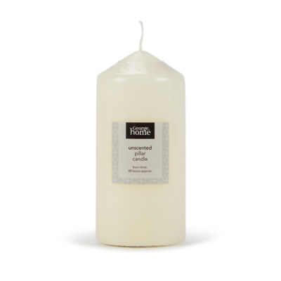 George Home unscented cream medium pillar candle, UK version