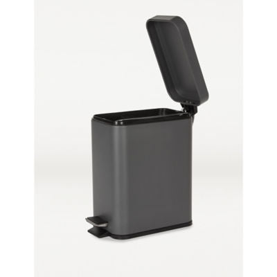 George Home Charcoal Matte Rectangular Bathroom Bin 30x14.5x22.5cm
