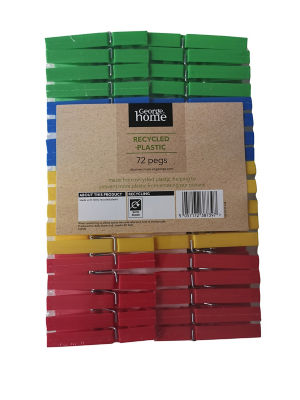 George Home recycled plastic clothes pegs 72 pack, UK version