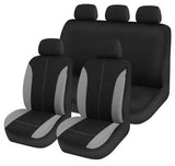 Car seat covers black grey 9-piece set - British product