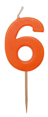 George Home number candle 6 shape, imported from the UK
