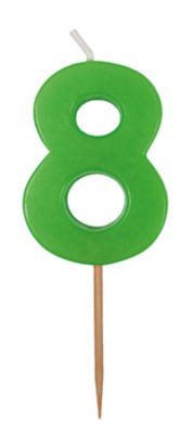 George Home number candle shape eight decorated with bamboo pick, UK version