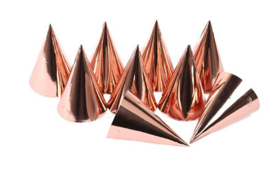 George Home rose gold party hats 8pk, UK version