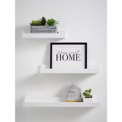 George Home white floating picture shelf set of 3, UK version