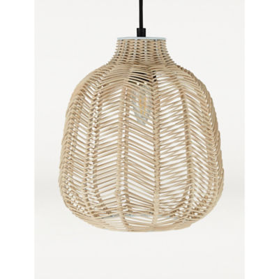 George Home rattan wicker light shade 30cm, UK version