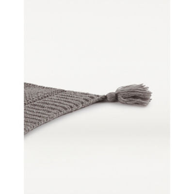 George Home grey knitted tassel throw 130cm x 170cm, UK version