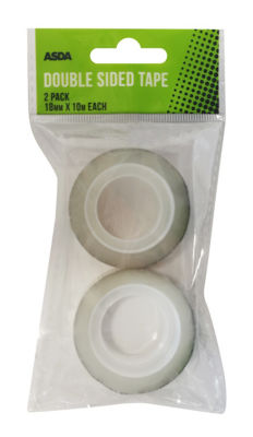 ASDA Double Sided Adhesive Tape 2 Pack 18mm x 10mm
