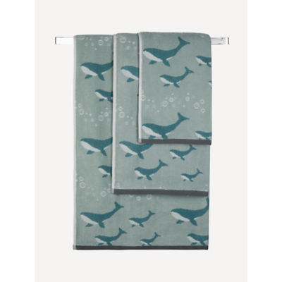 George Home large blue whale bath sheet, UK version