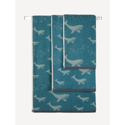 George Home large blue whale bath sheet, UK version