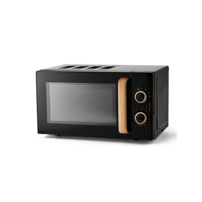 George Home black Scandi manual microwave 17L, UK version