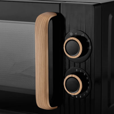 George Home black Scandi manual microwave 17L, UK version