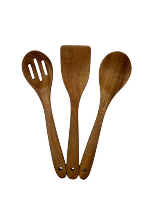 George Home 3pk chunky wooden spoon set, UK version