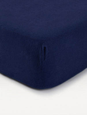 George Home navy plain fitted sheet single, UK version