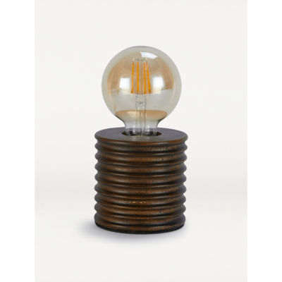 George Home Brown Wooden Bulb Table Lamp 18.5cm