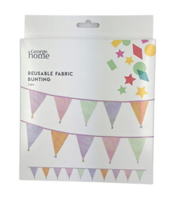 George Home multicoloured fabric bunting 2.5m, UK version