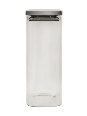 George Home square glass canister with chrome lid 1900ml, UK version