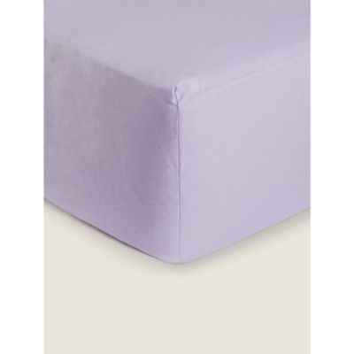 George Home lilac plain fitted sheet single, UK version