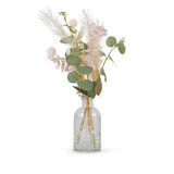 George Home faux pink eucalyptus with pampas perfume bottle vase 35.5cm x 17cm x 17cm, UK version