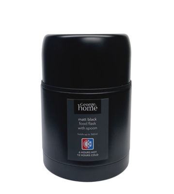 George Home Black Food Flask with Spoon 360ml, UK version