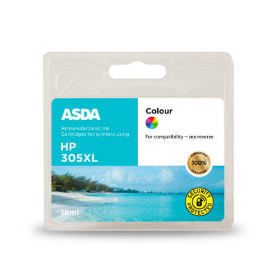 ASDA HP305XL colour ink cartridge - British product